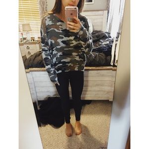 LF Camo Sweater with Silver Studs